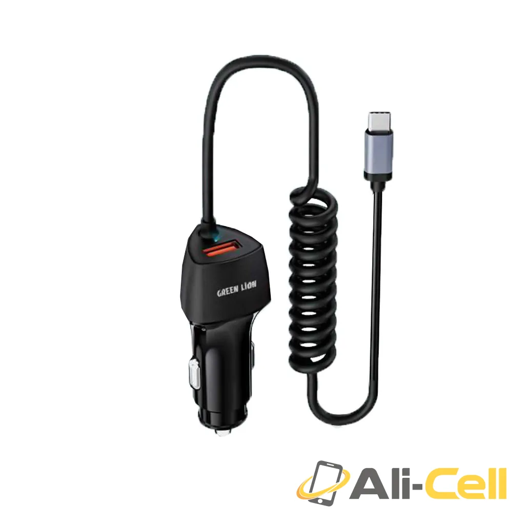 Green Lion Integrated 38W Car Charger  (Type-C Output) — 2