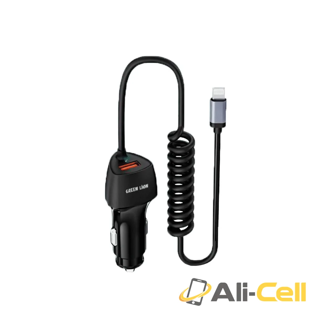 Green Lion Integrated 38W Car Charger (Lightning Output) — 2