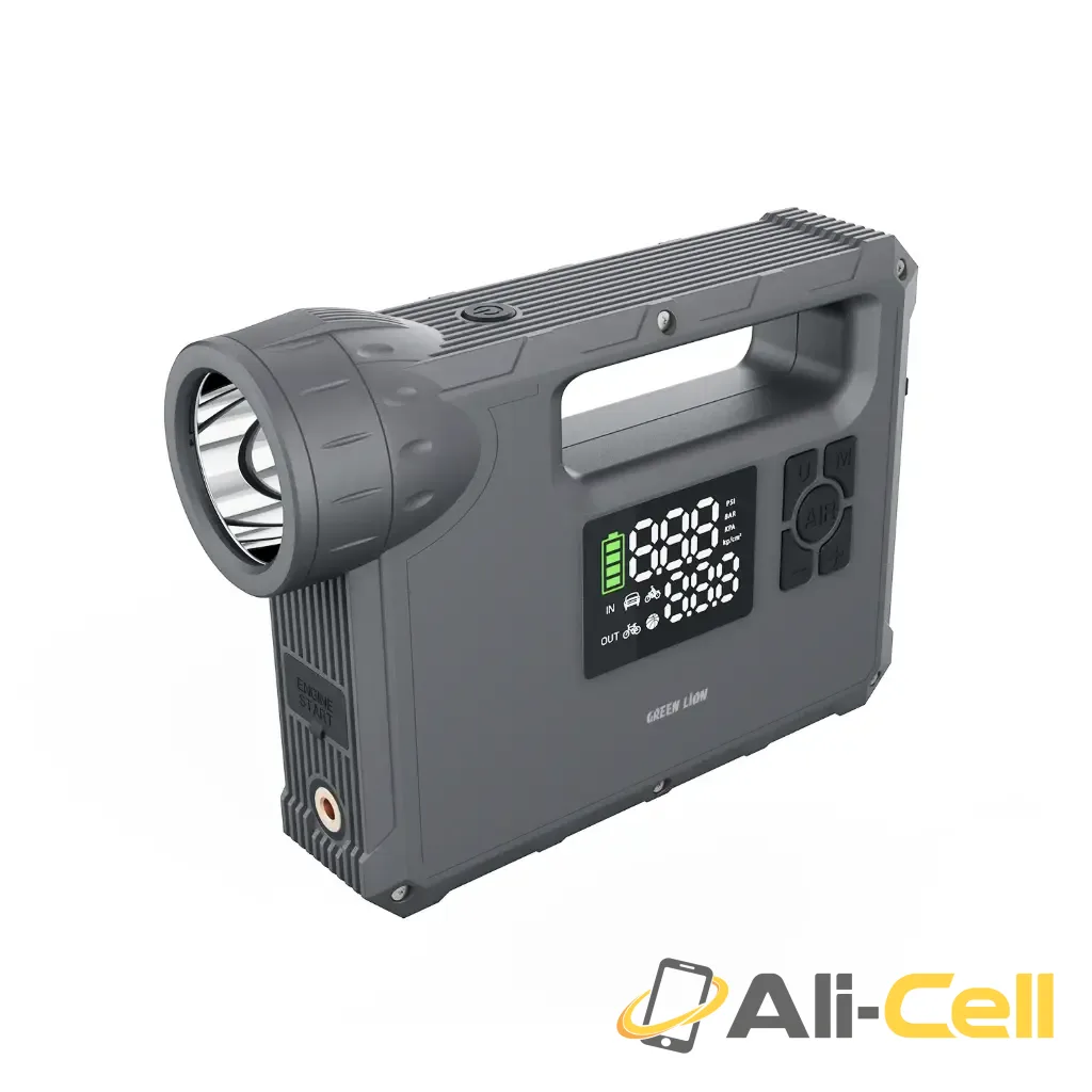 Green Lion JX-84 12V Jump Starter - 4L Gasoline, 3L Diesel Engines, 16000mAh - Grey