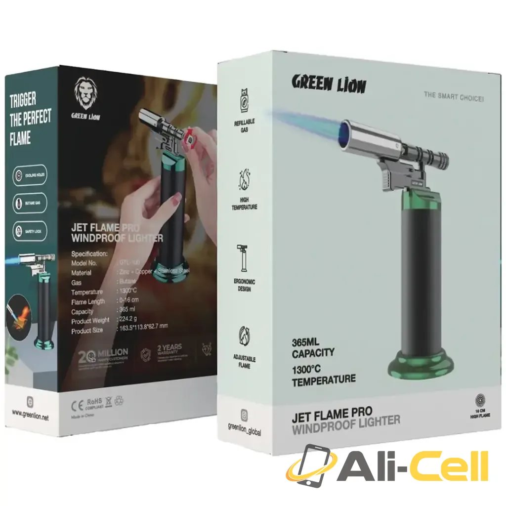 Green Lion Jet Flame Pro Windproof Lighter - Black — 2