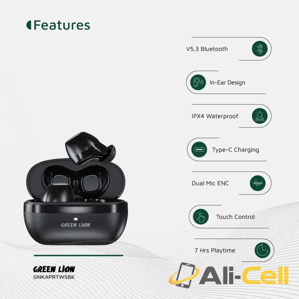 Green Lion Kaprun True Wireless Earbuds  - Black — 2