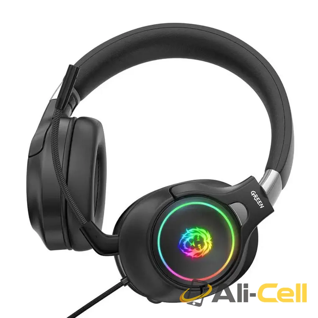 Green Lion K10 RGB Professional Gaming Headphones - Black