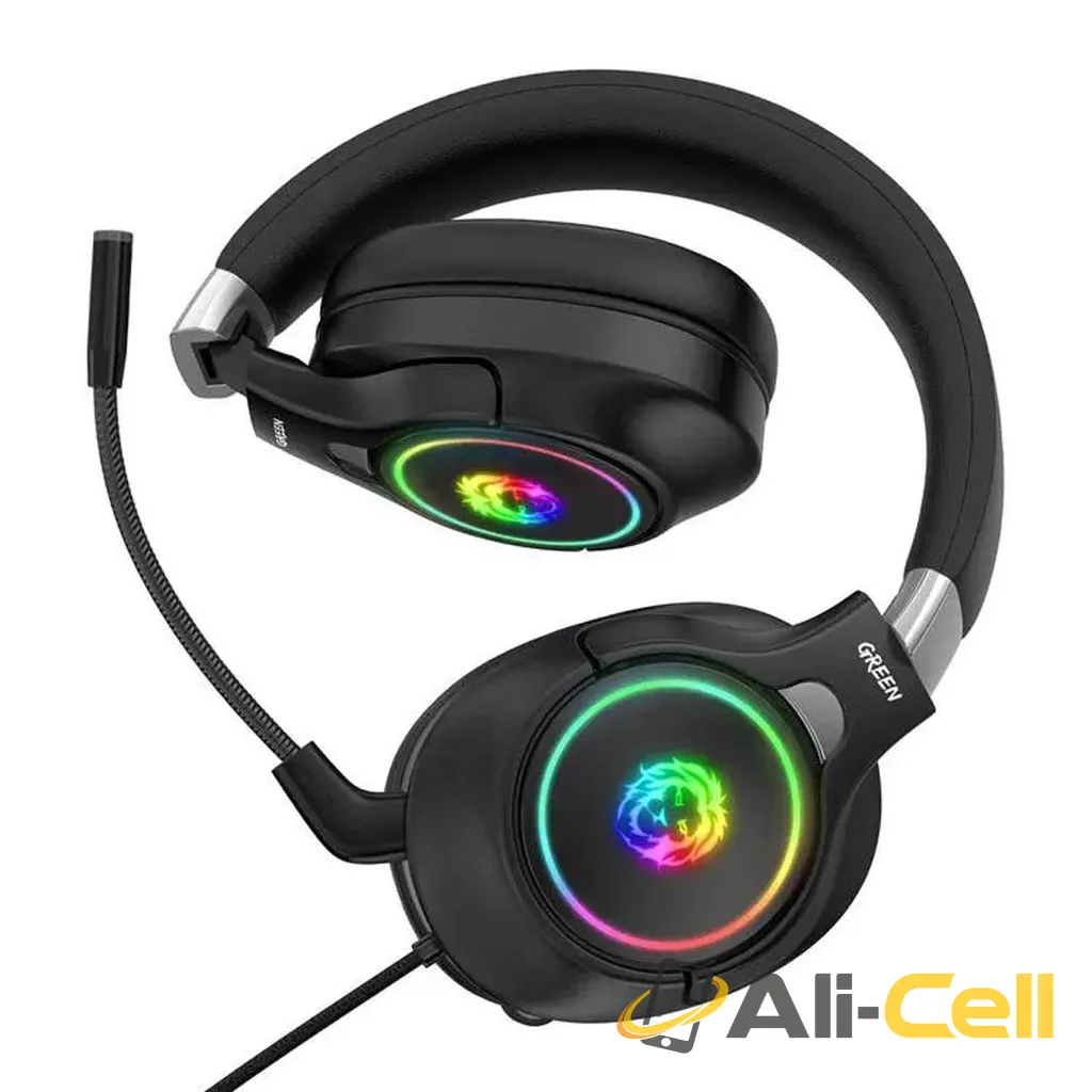 Green Lion K10 RGB Professional Gaming Headphones - Black — 2
