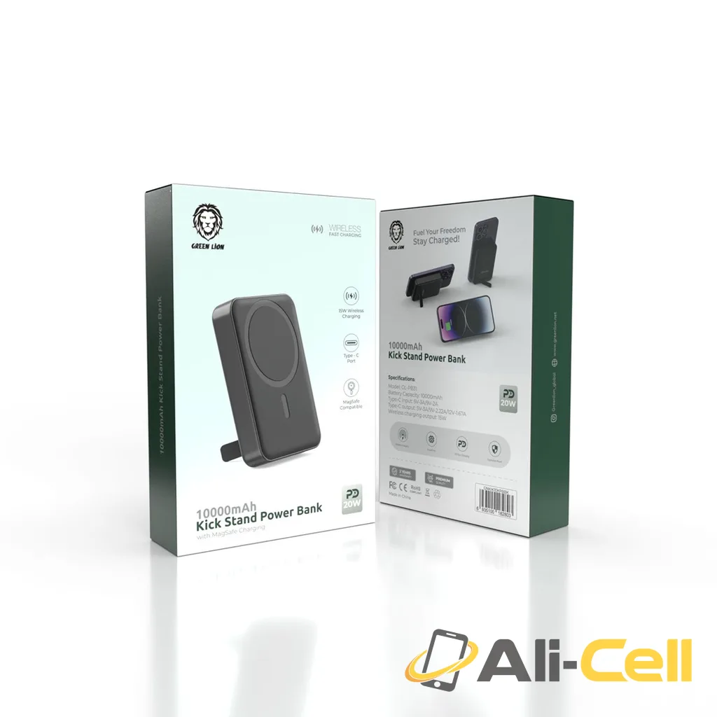 Green Lion Kick Stand Power Bank with Magsafe Charging 10000mAh PD 20W — 3