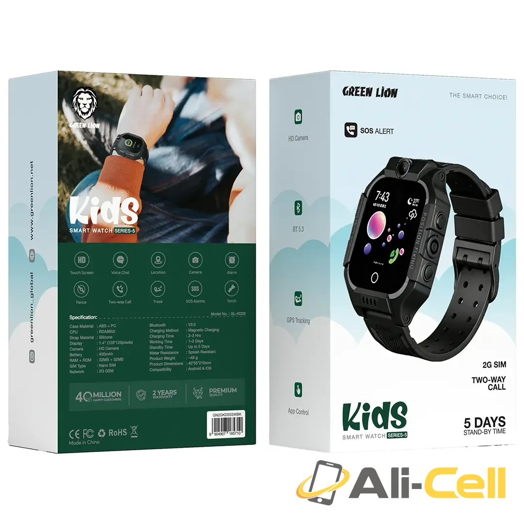 Green Lion Kids Smart Watch Series 5 - Black — 2