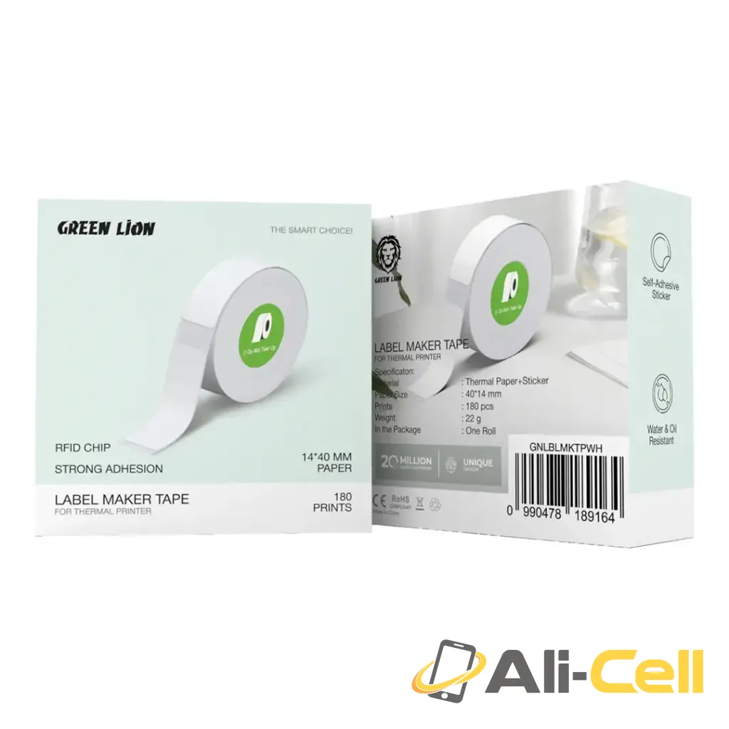 Green Lion Label Maker Tape for Thermal Printer - White — 2