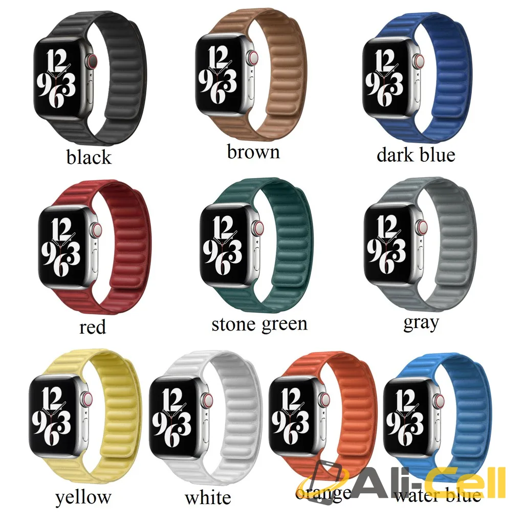 Green Lion Leather Link Watch Strap — 3