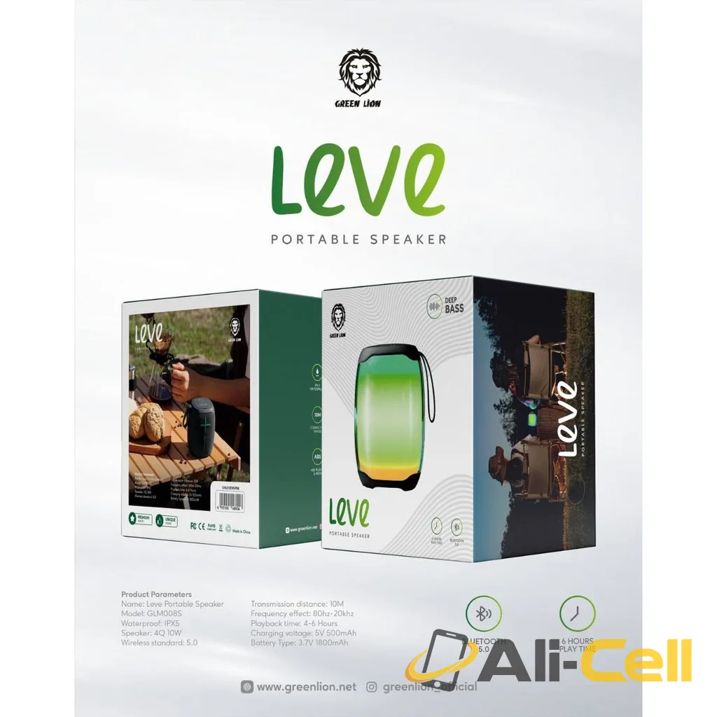 Green Lion Leve Portable Speaker - Black — 2