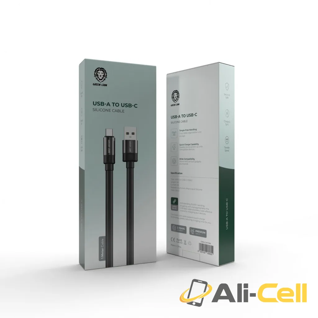 Green Lion Liquid Silicone Cable USB to TYPE-C - Black