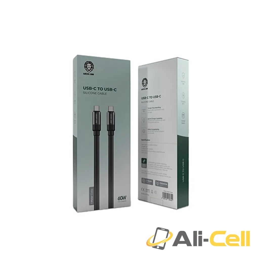 Green Lion Liquid Silicone Cable USB-C to USB-C 60W - Black — 2