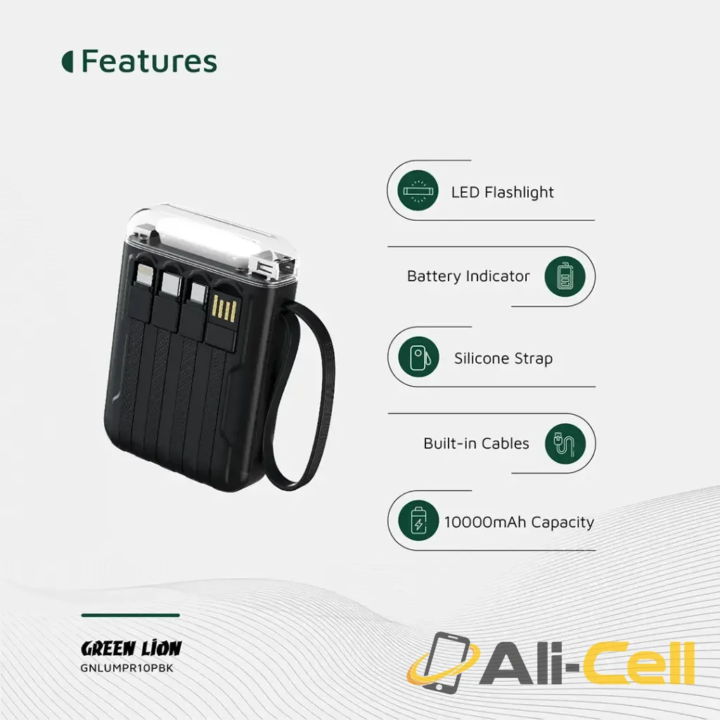 Green Lion Luma Pro 10000mAh Power Bank - Black — 3