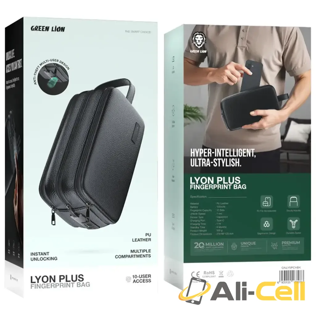 Green Lion Lyon Plus Fingerprint Bag- Black — 3