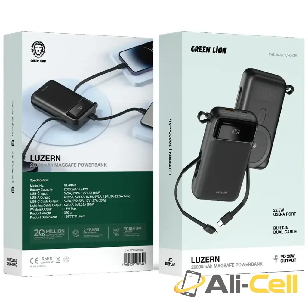 Green Lion Luzern 20000mAh MagSafe Powerbank - Black — 2