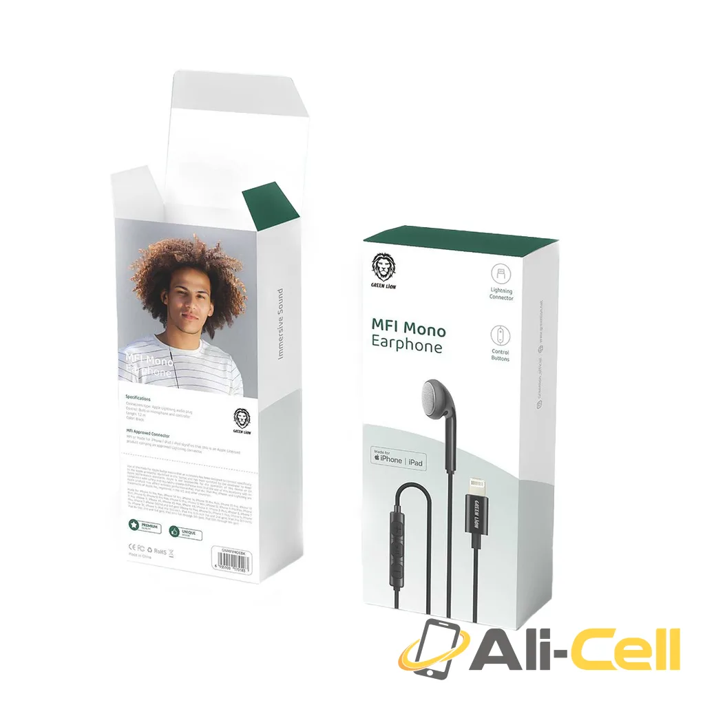 Green Lion MFI Mono Earphone with Lightning Connector