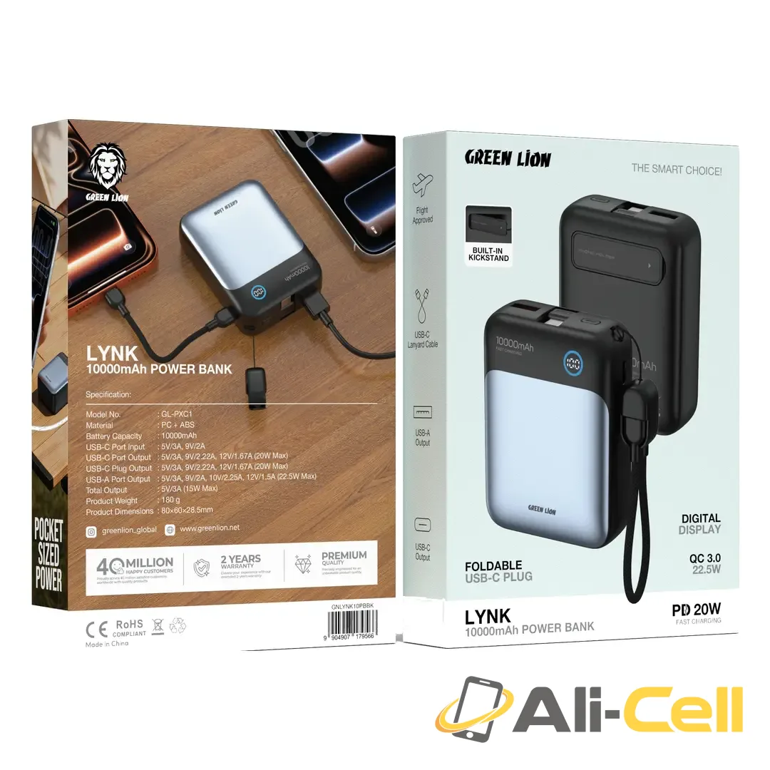 Green Lion Lynk 10000mAh Power Bank - Black — 2