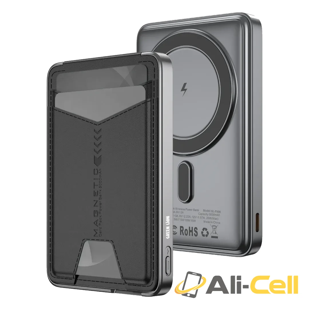 Green Lion Mag Mate 5000mAh Power Bank with Card Holder