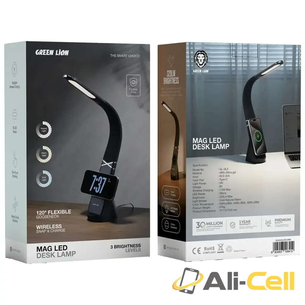 Green Lion Mag LED Desk Lamp - Black — 3