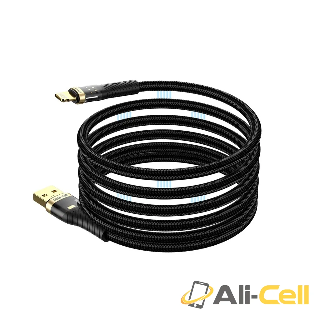 Green Lion Magnetic Cable USB-A to Lightning - Black