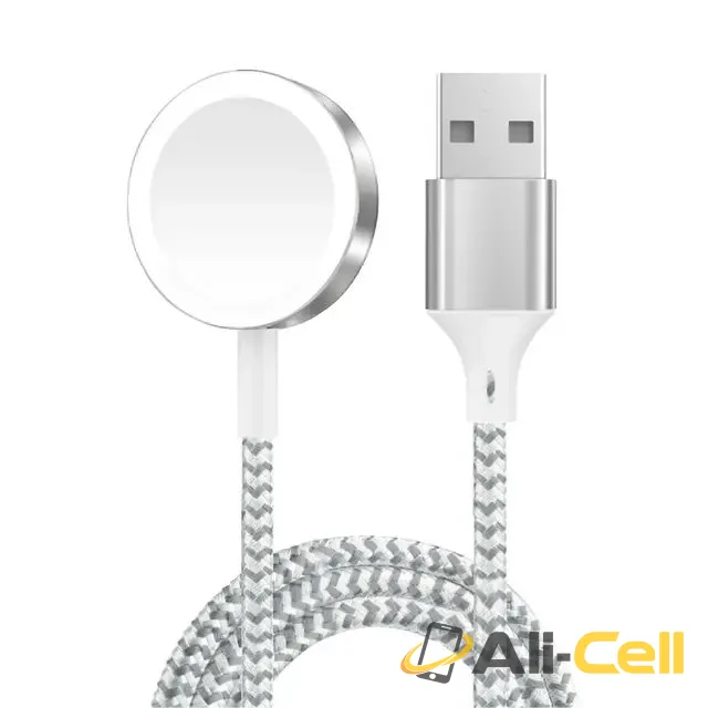 Green Lion Magnetic Braided Charging Cable 1.2M (USB-A Interface) for iWatch - Silver