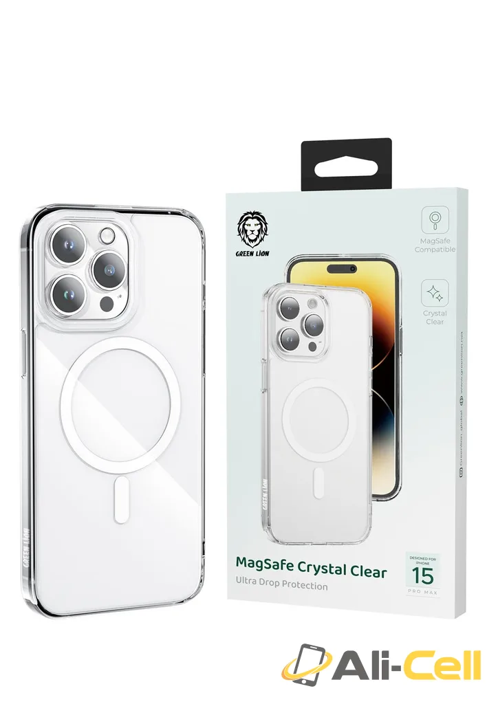 Green Lion Magsafe Crystal Clear Case for iPhone 15 Pro / Pro Max - Clear — 3