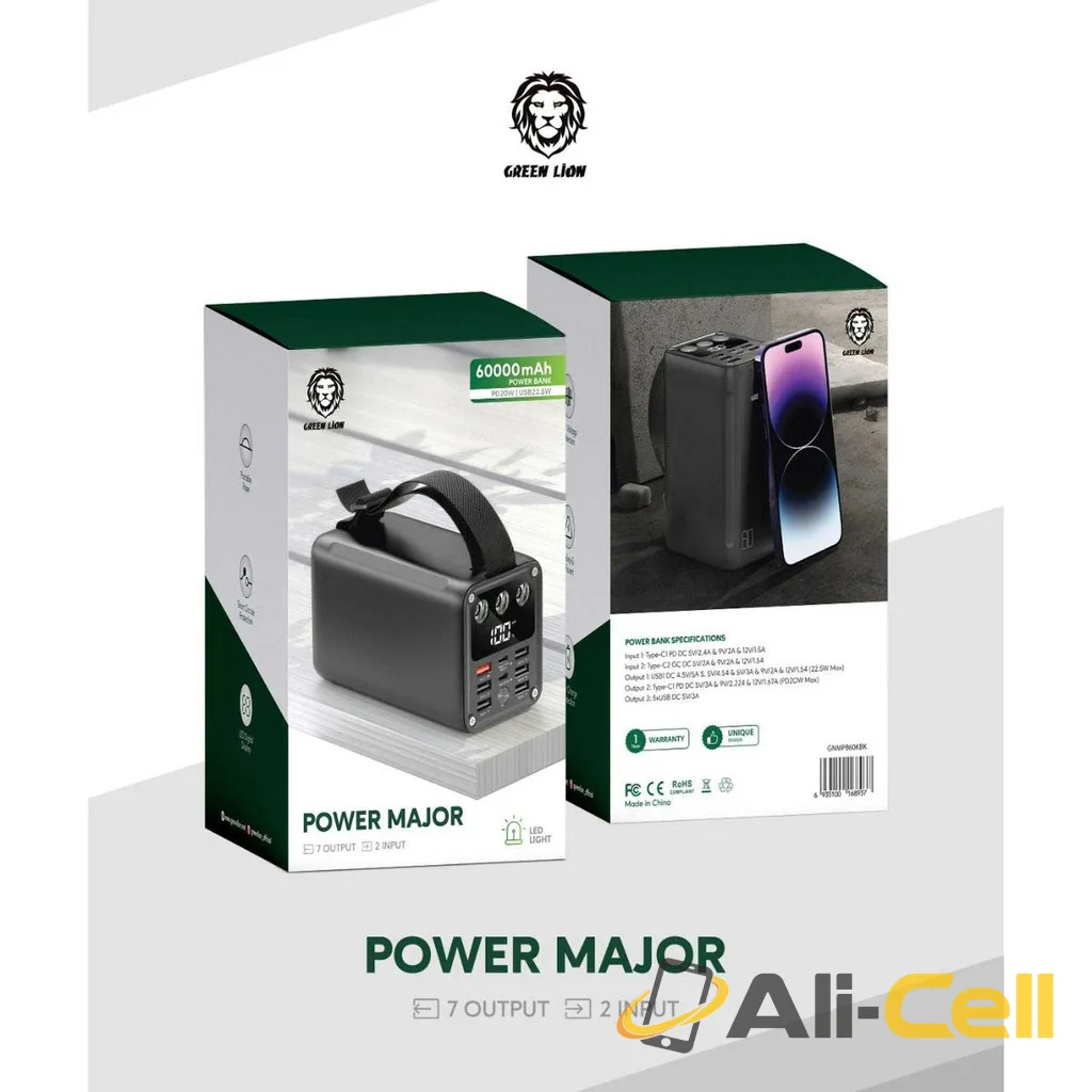 Green Lion Major Powerbank 60000 mAh — 2