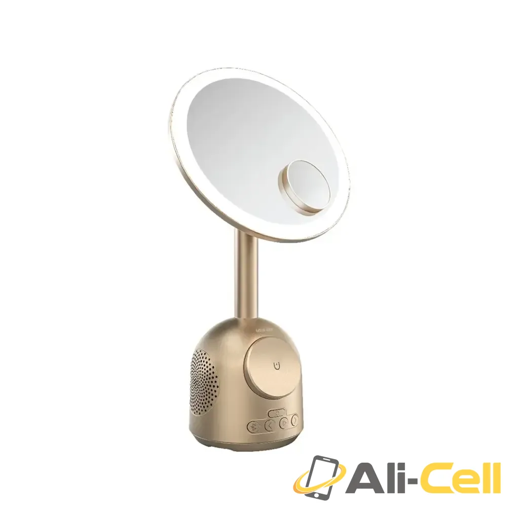 Green Lion Makeup Mirror with Speaker and MagSafe Charger - Gold