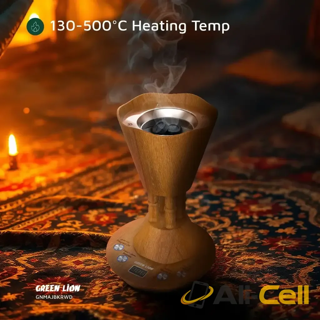 Green Lion Majlis Electric Bakhour Burner - Wooden — 2