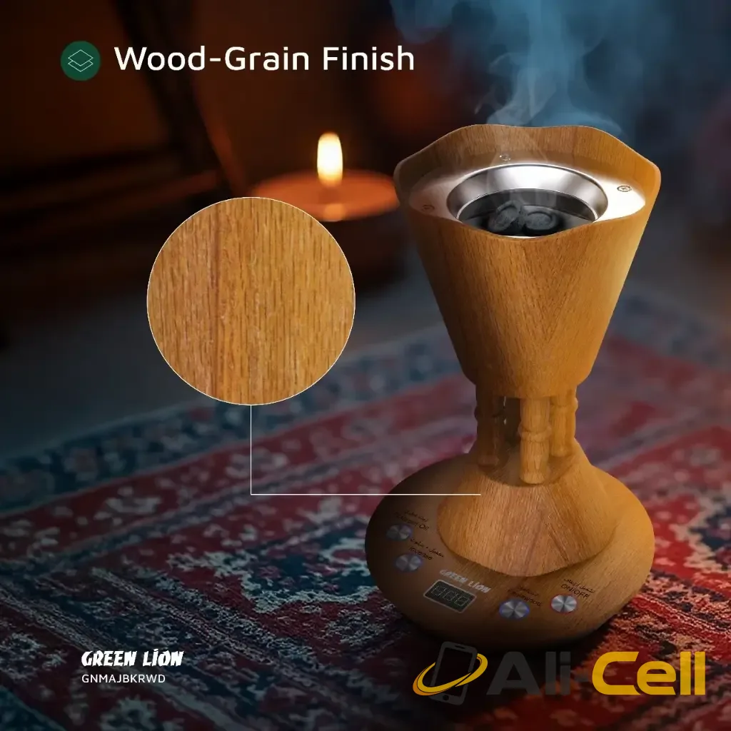 Green Lion Majlis Electric Bakhour Burner - Wooden — 3