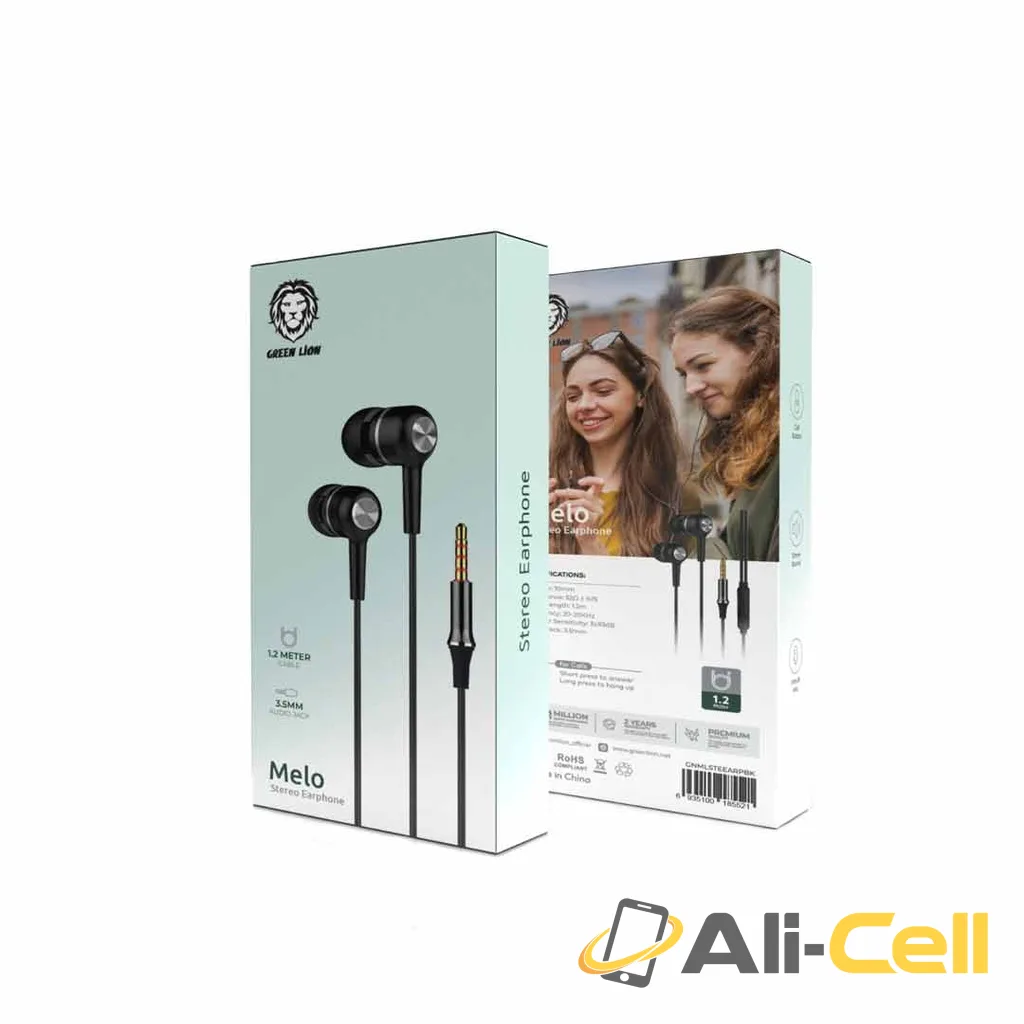 Green Lion Melo Stereo Earphone -Black — 2
