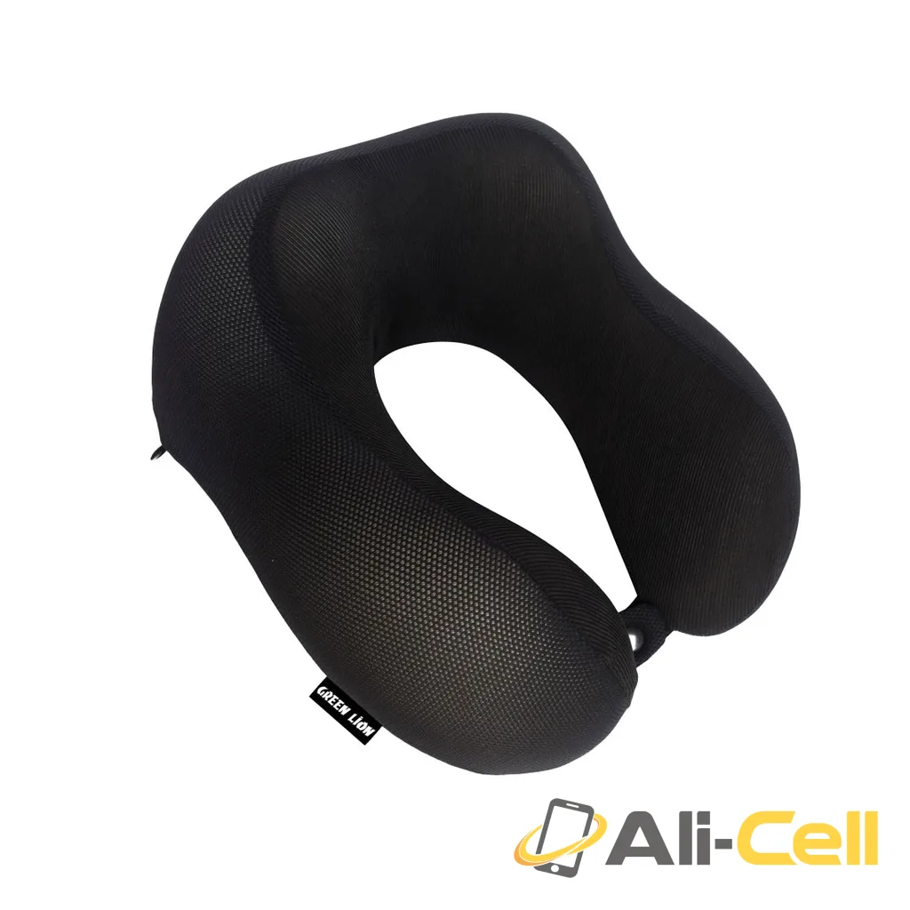 Green Lion Memory Foam Neck Pillow - Black