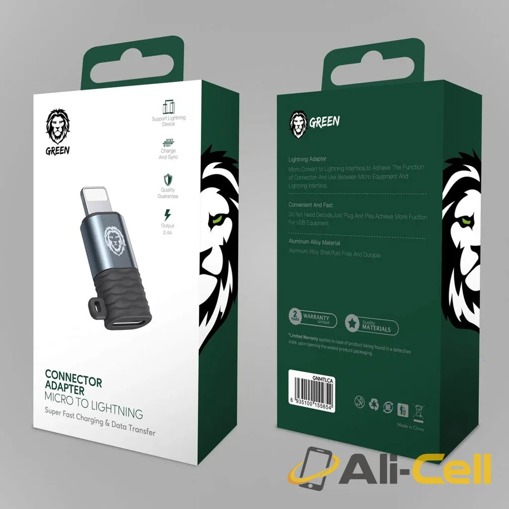 Green Lion Micro to Lightning Connector Adapter - Black/Silver — 2