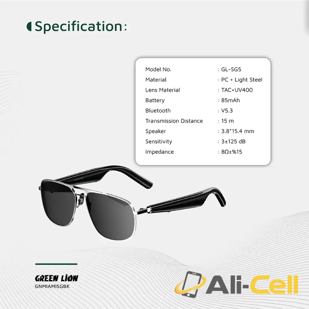 Green Lion Miami Smart Glasses - Black — 2
