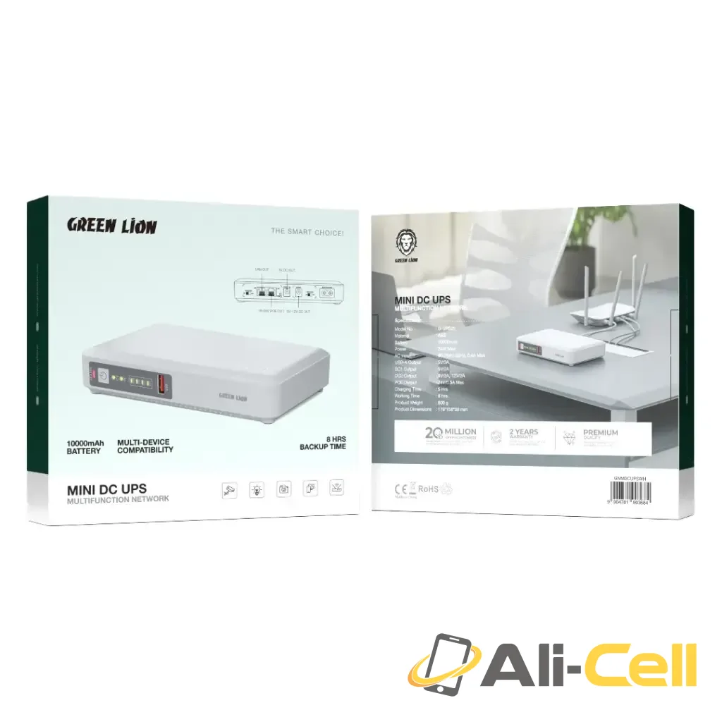 Green Lion Mini DC UPS Multifunction Network - White — 2