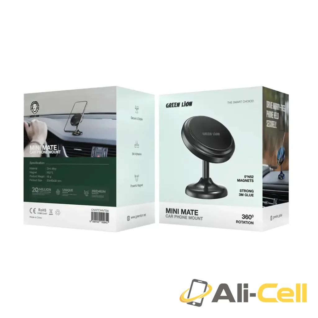 Green Lion Mini Mate Car Phone Mount - Black — 2