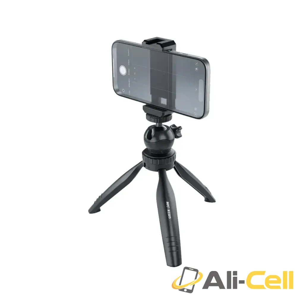Green Lion Mini Tripod with Phone Holder - Black