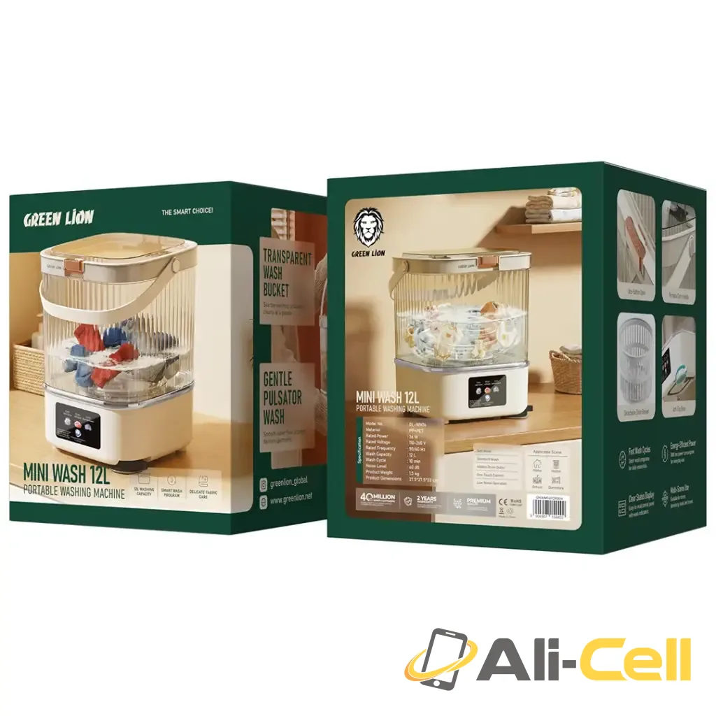 Green Lion Mini Wash 12L Portable Washing Machine - White — 2