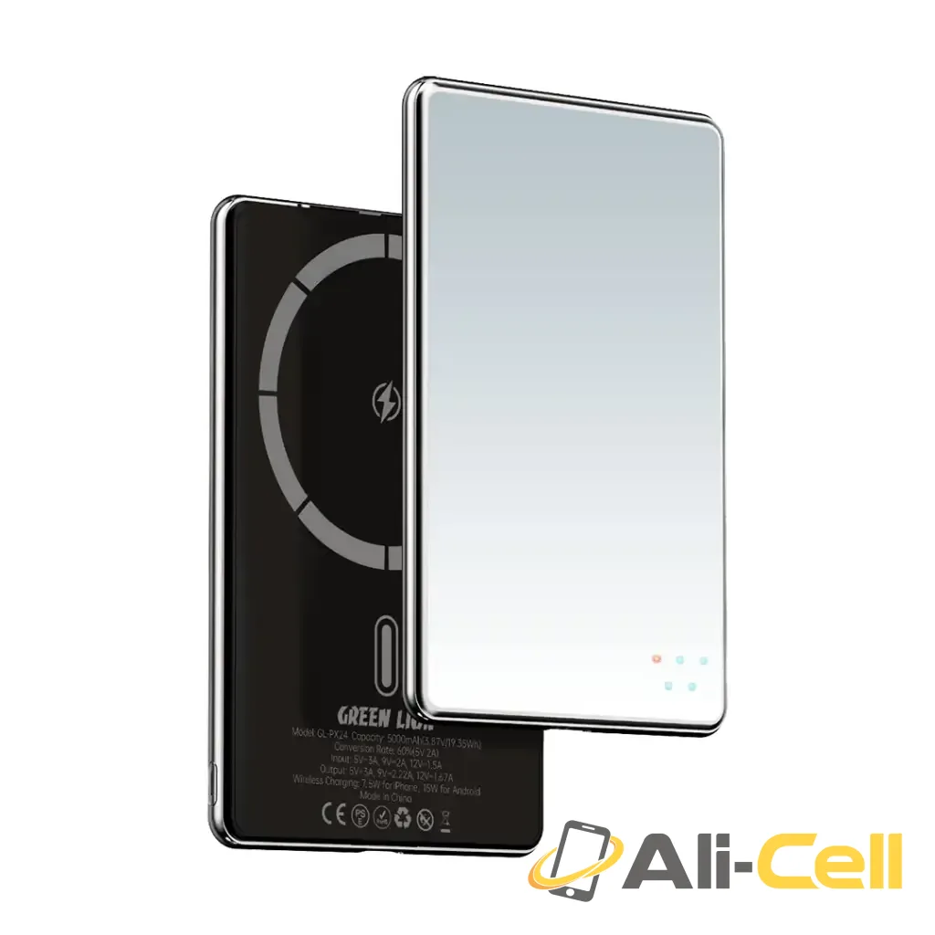 Green Lion Mirror Design 5000mAh Power Bank - Black