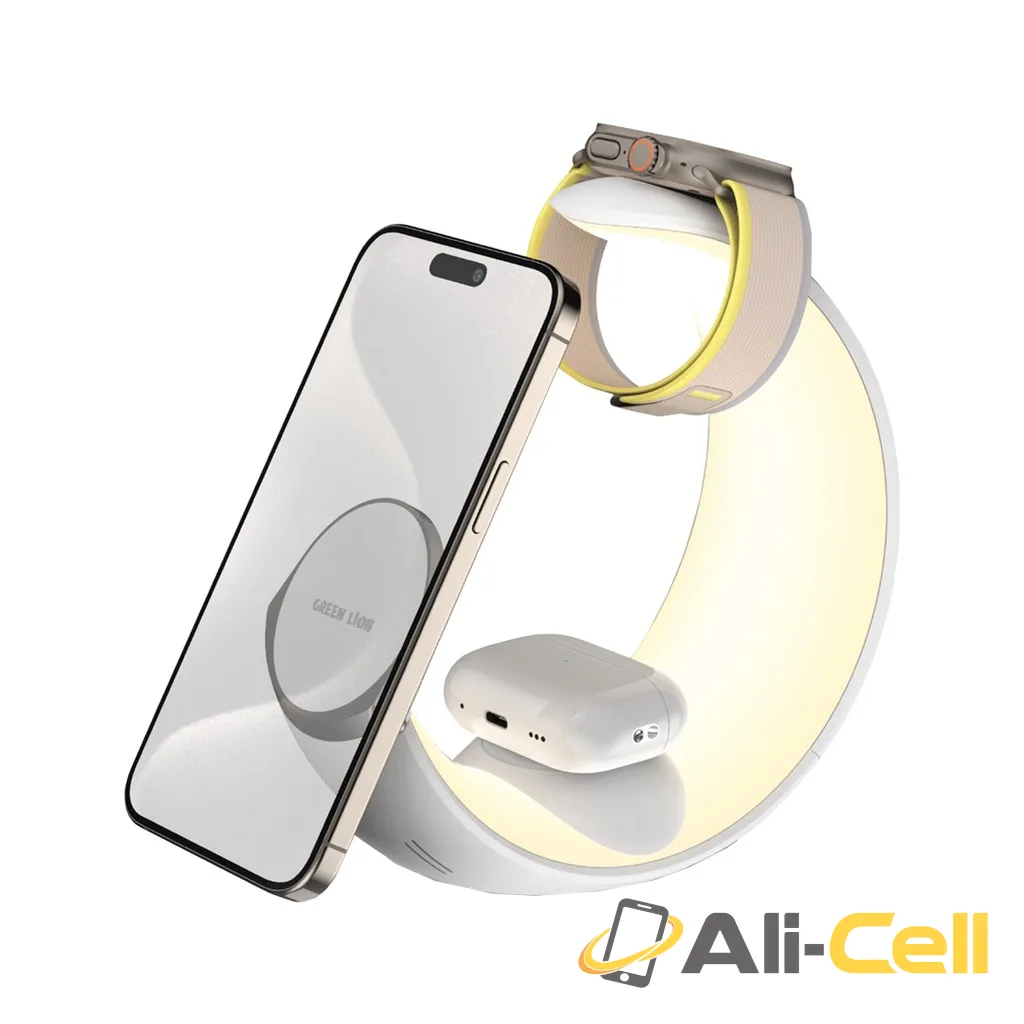 Green Lion Moon Charge 4 in 1 Wireless Charger - White