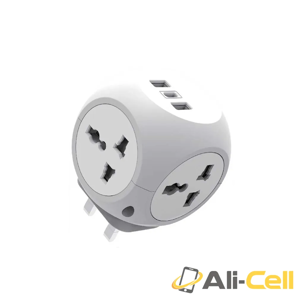 Green Lion Multi Port Travel Adapter - White