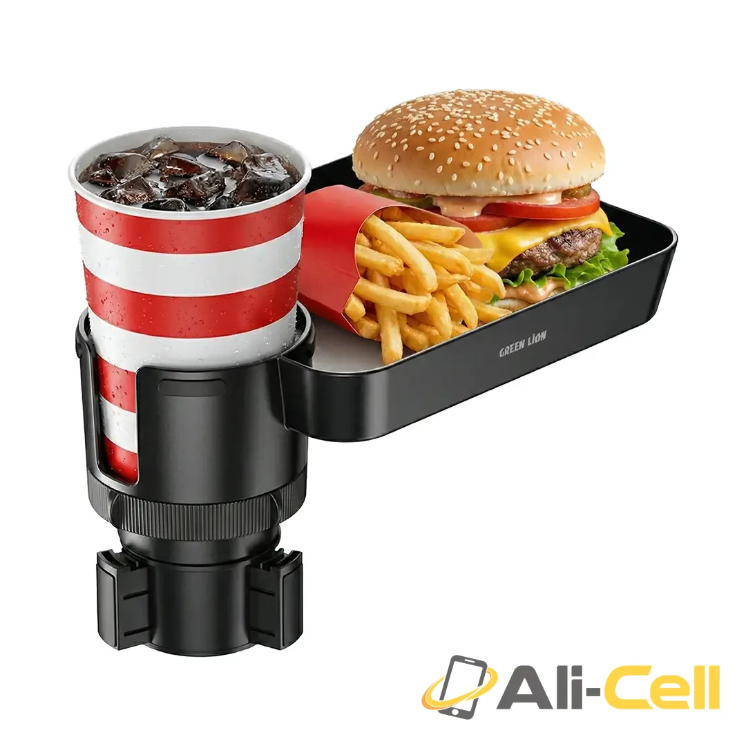 Green Lion Multi-Function Car Cup Holder Tray - Black