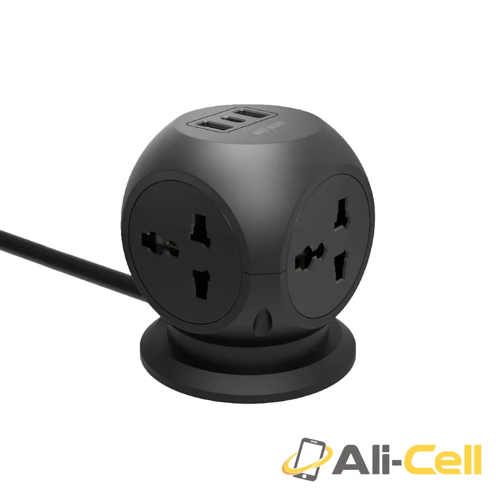 Green Lion MultiPort Desk Universal Socket - Black
