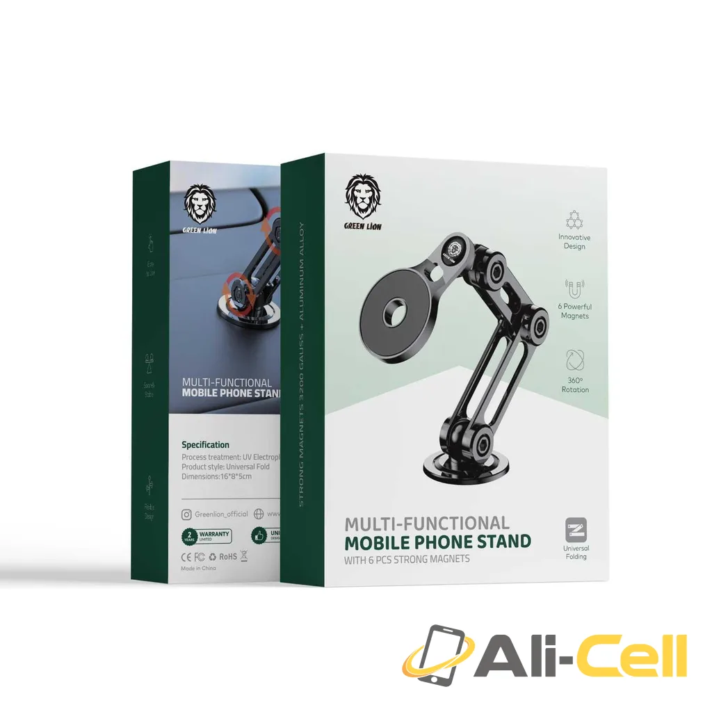 Green Lion Multifunctional Mobile Phone Stand - Black — 2