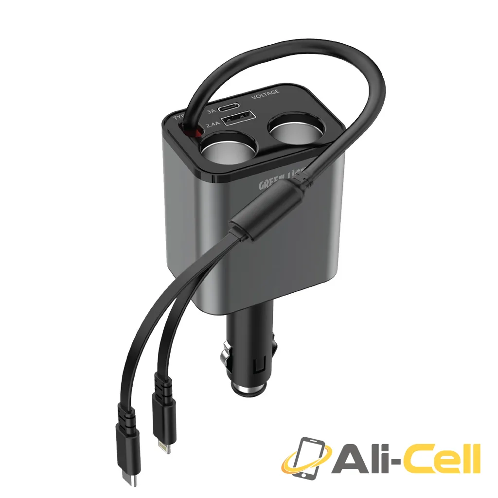 Green Lion Multiport 90W Car Charger - Black