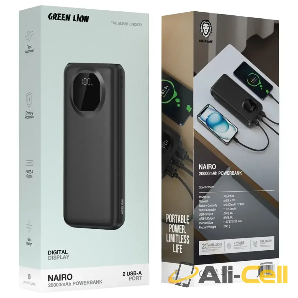 Green Lion Nairo 20000mAh Power Bank - Black — 2