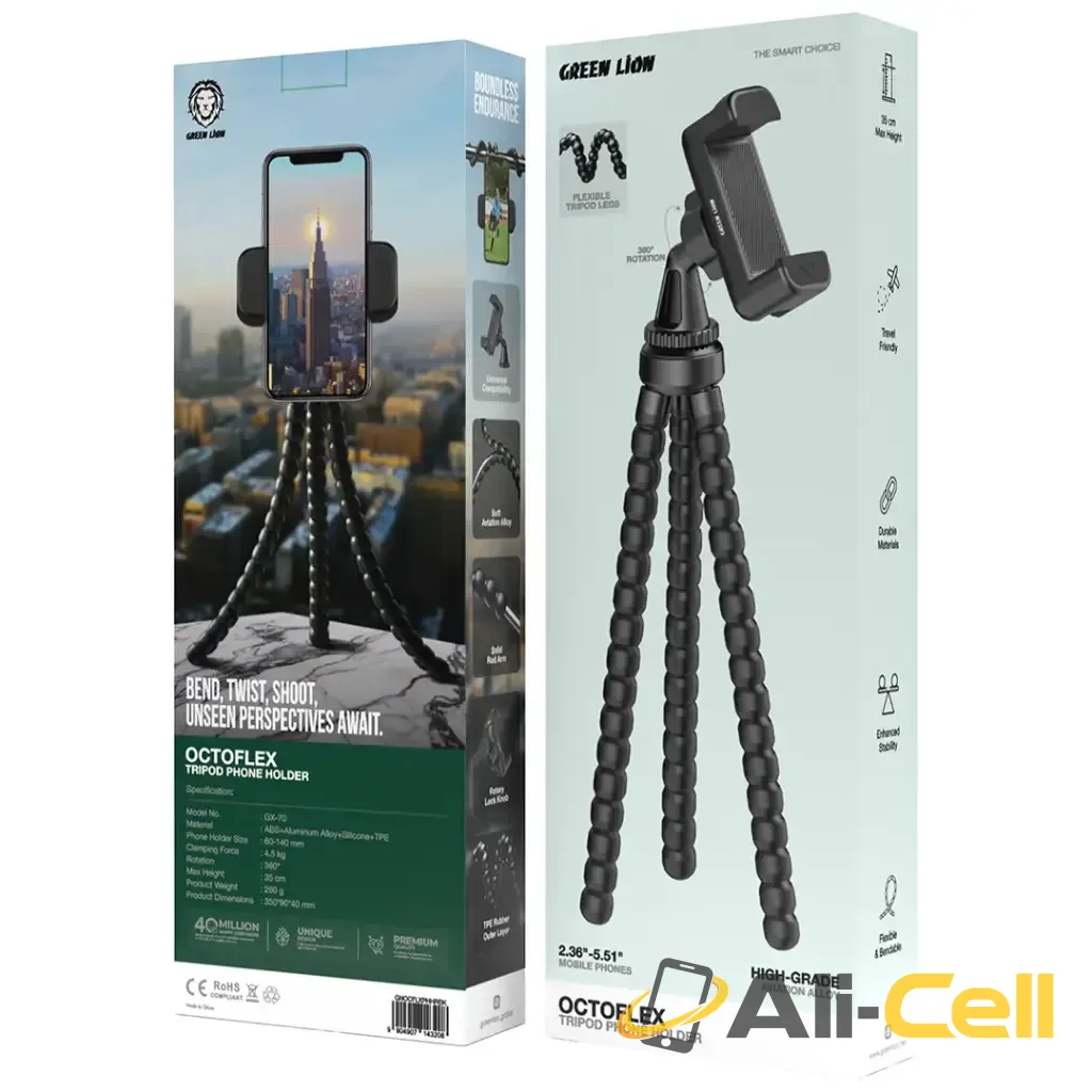 Green Lion Octoflex Tripod Phone Holder - Black — 2