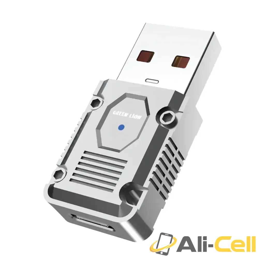 Green Lion OTG Adapter USB-A to USB-C 120W - Silver