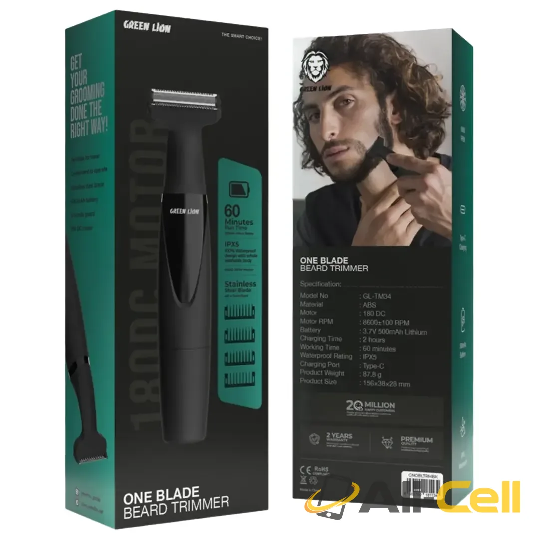Green Lion One Blade Beard Trimmer 500mAh - Black — 2