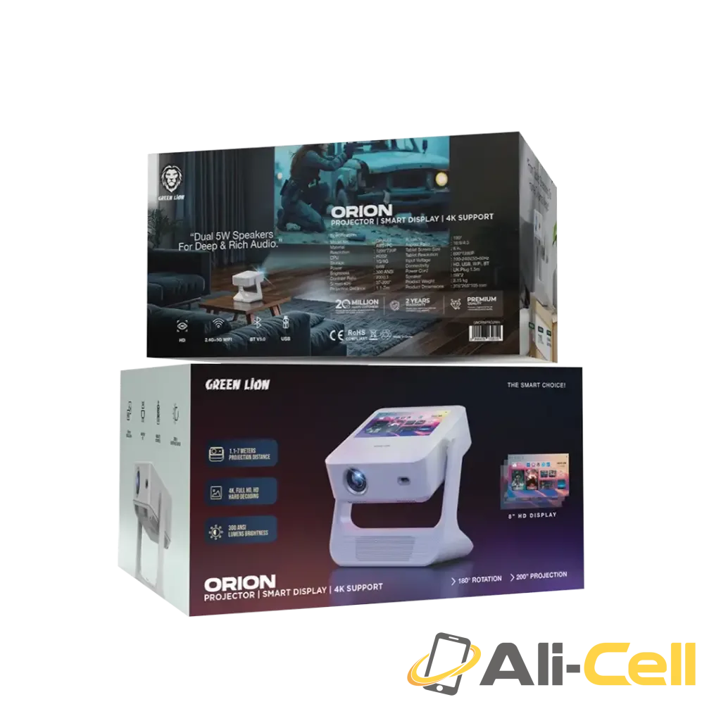Green Lion Orion Portable Projector - White — 2