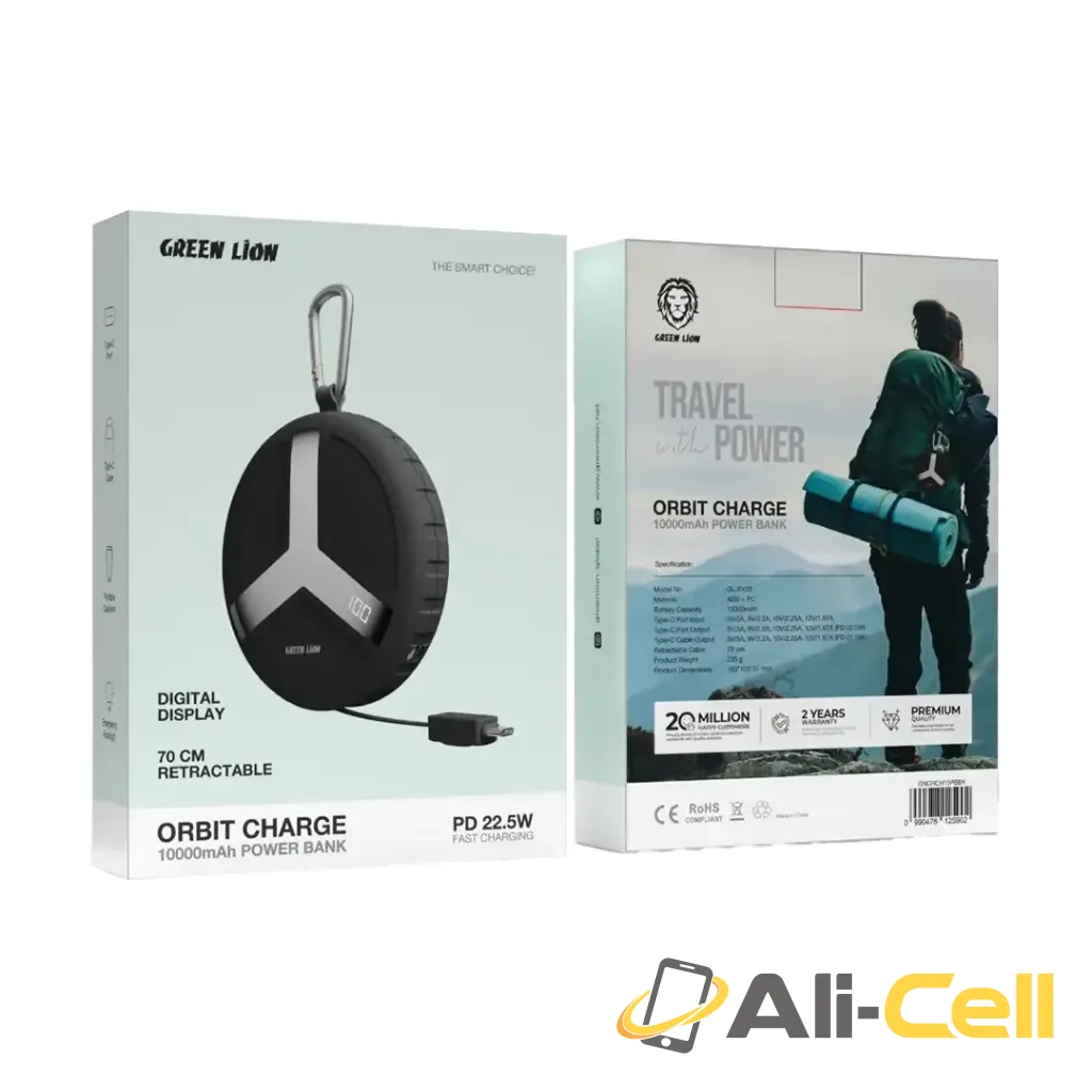 Green Lion Orbit Charge 10000mAh Power Bank - Black — 2