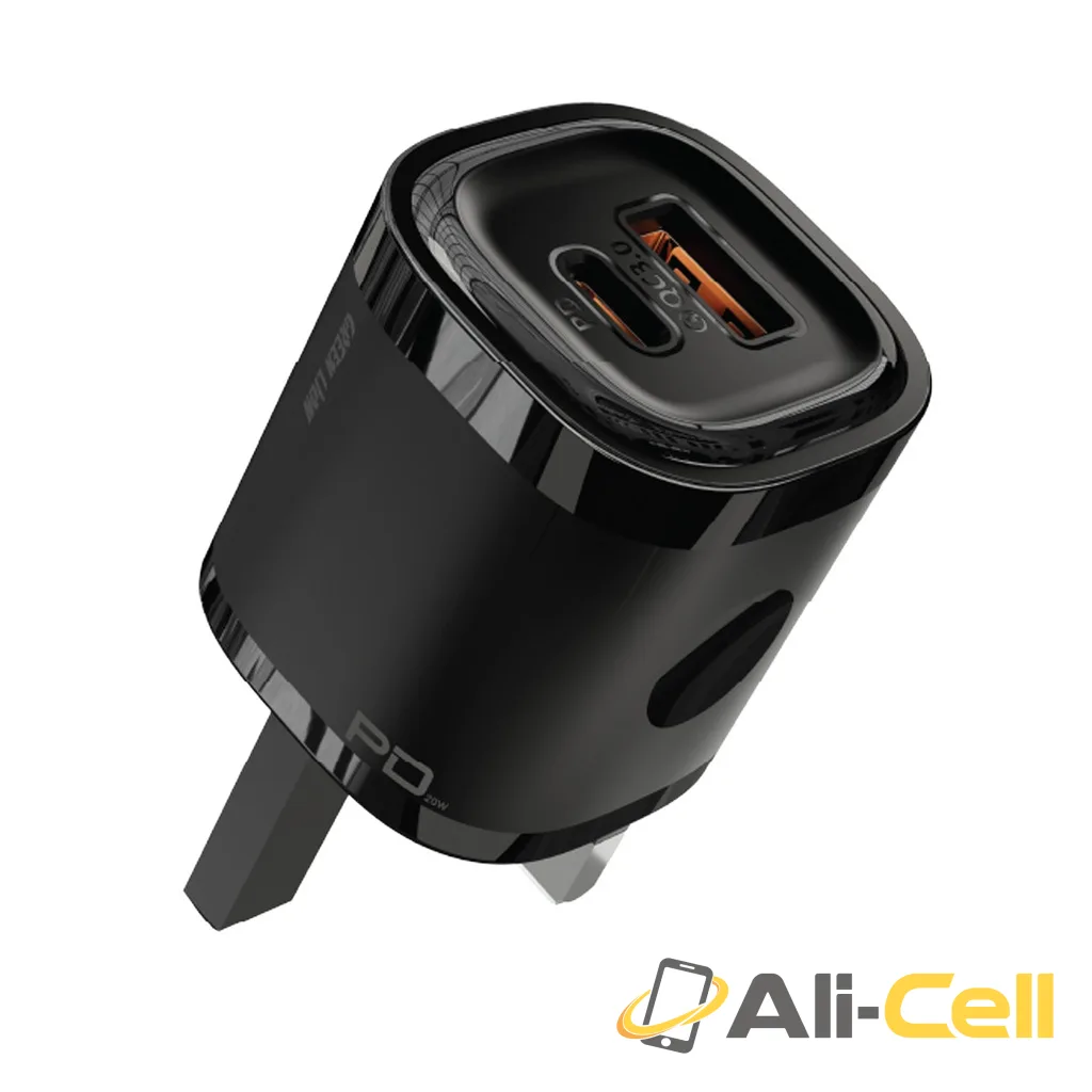 Green Lion PD & QC3.0 Mini Wall Charger PD 20W - Black
